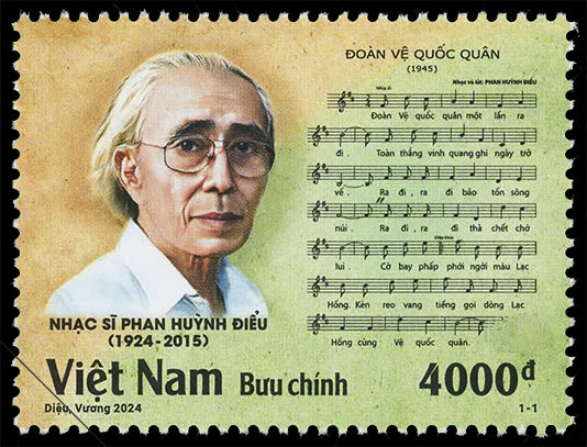 Giới thiệu bộ tem “Kỷ niệm 100 năm sinh nhạc sĩ Phan Huỳnh Điểu (1924-2015)” - Ảnh 1.