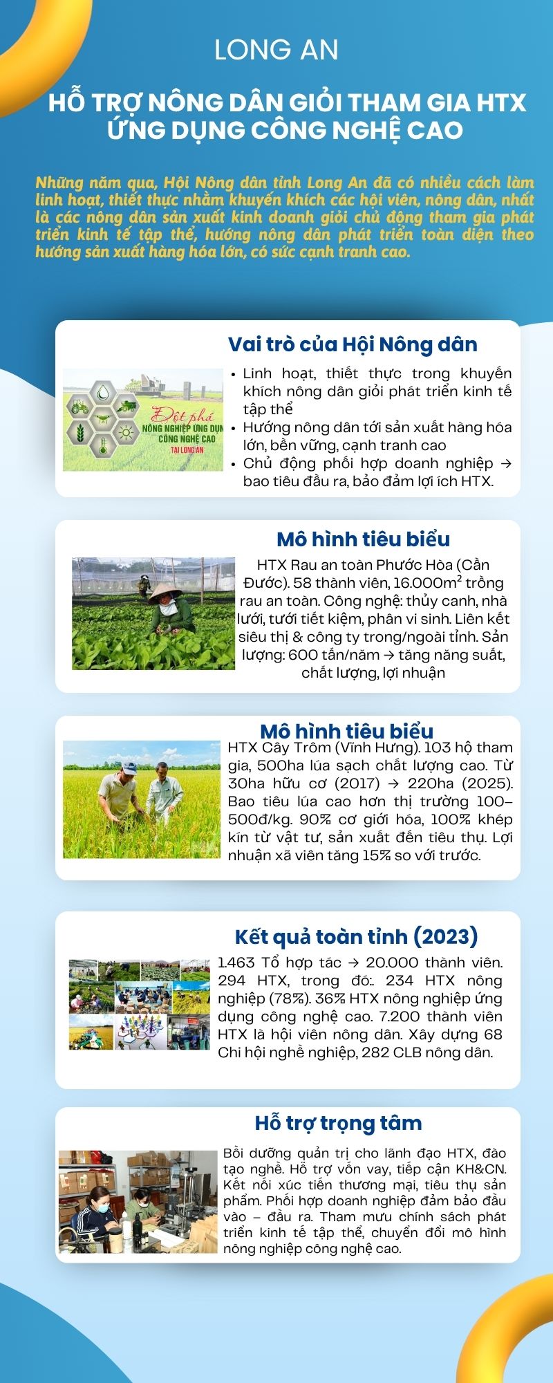 Long An: Hỗ trợ nông dân giỏi tham gia HTX Ứng dụng công nghệ cao - Ảnh 1.