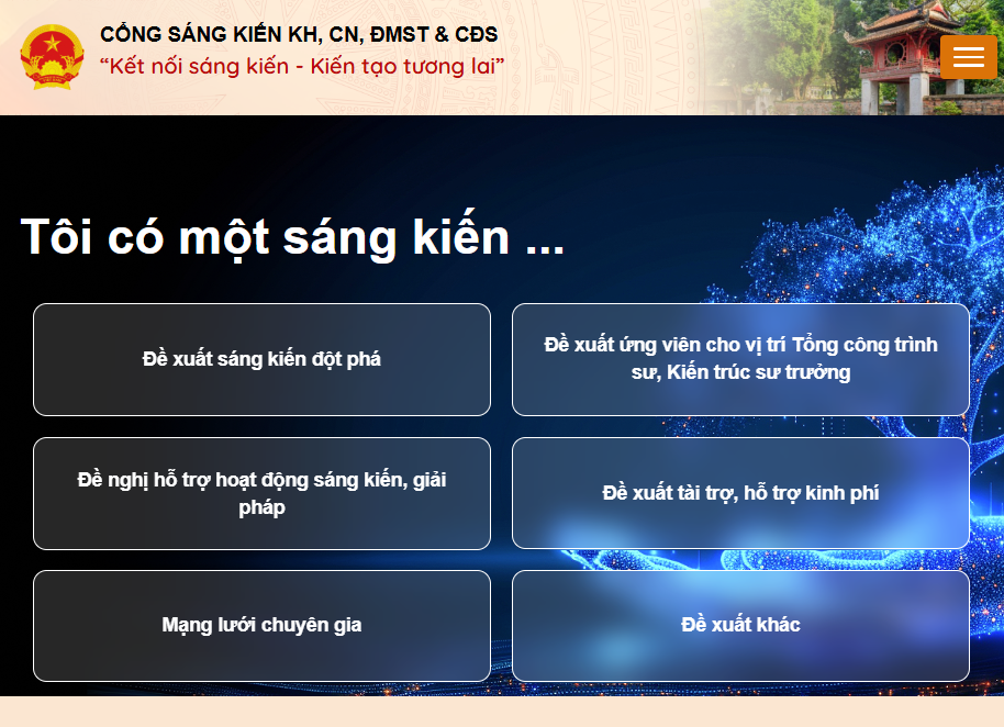 Cổng sáng kiến KHCN,ĐMST&CĐS: Kết nối ý tưởng sáng tạo với thực tiễn- Ảnh 1. Cổng sáng kiến KHCN,ĐMST&CĐS: Kết nối ý tưởng sáng tạo với thực tiễn- Ảnh 1.