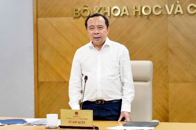 Bộ trưởng Vũ Hải Quân phát biểu chỉ đạo tại buổi làm việc. Bộ trưởng Vũ Hải Quân phát biểu chỉ đạo tại buổi làm việc.