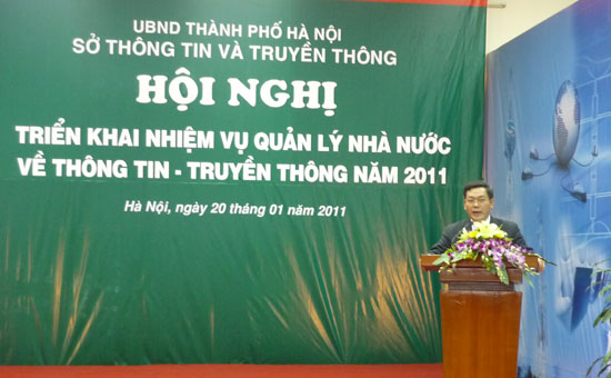 Thứ trưởng Bộ TT&TT Trần Đức Lai phát biểu tại Hội nghị