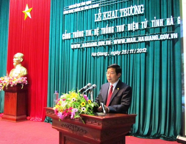 Bộ trưởng Nguyễn Bắc Son phát biểu tại lễ khai trương