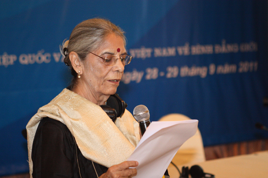 Bà Jai Chandiram, thành viên Hội đồng Quản lý, Chi hội Ấn Độ, Hiệp hội Phụ nữ Phát thanh Truyền hình Quốc tế (IAWRT)