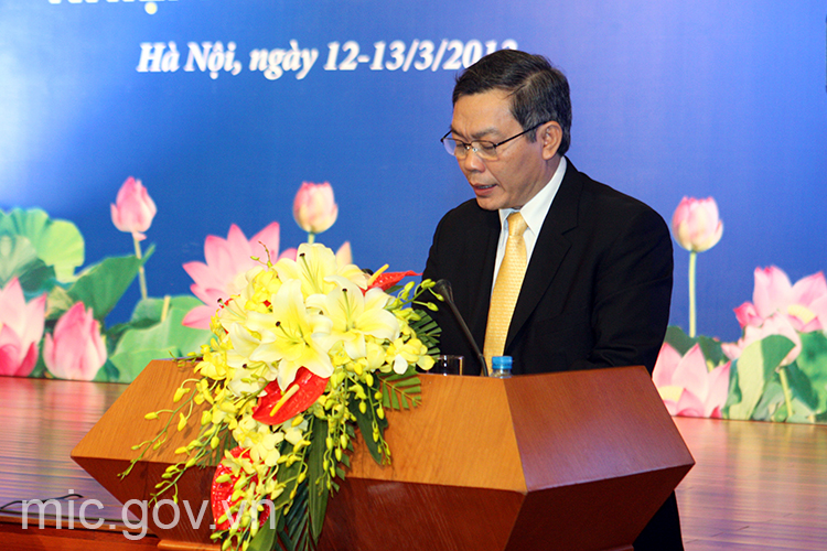 Thứ trưởng Bộ Thông tin và Truyền thông Trần Đức Lai phát biểu tại Đại hội