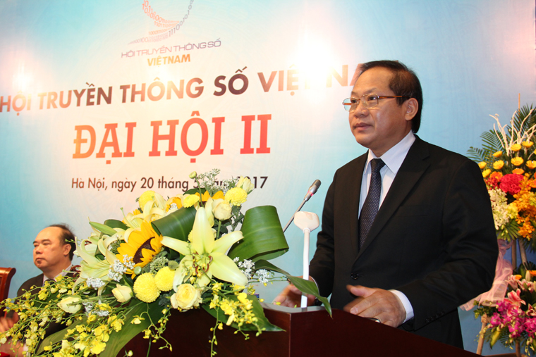 Bộ trưởng Bộ TT&TT Trương Minh Tuấn phát biểu tại Đại hội