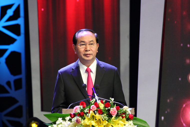 Chủ tịch nước Trần Đại Quang phát biểu tại Lễ trao Giải báo chí Quốc gia lần thứ XI - năm 2016