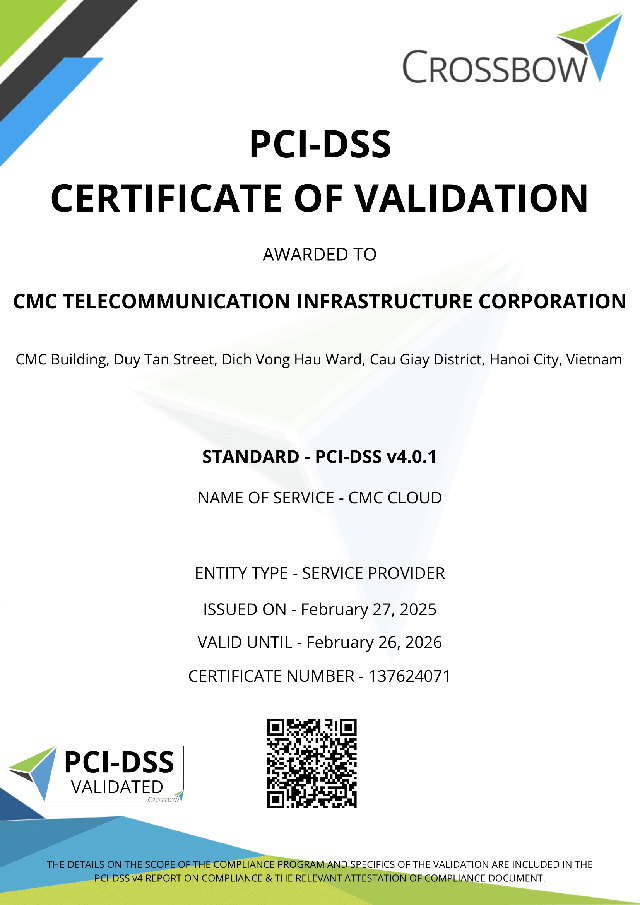 CMC Cloud đạt chuẩn bảo mật PCI DSS phiên bản mới nhất V4.0.1- Ảnh 1. CMC Cloud đạt chuẩn bảo mật PCI DSS phiên bản mới nhất V4.0.1- Ảnh 1.