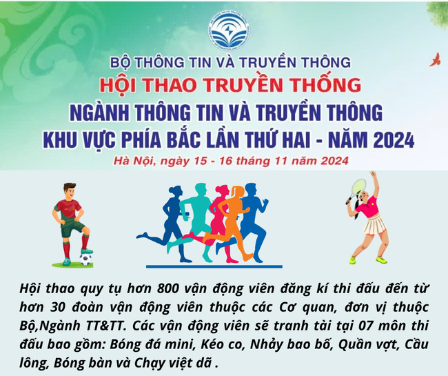 Sắp diễn ra Hội thao truyền thống ngành TT&TT khu vực phía Bắc năm 2024- Ảnh 1.