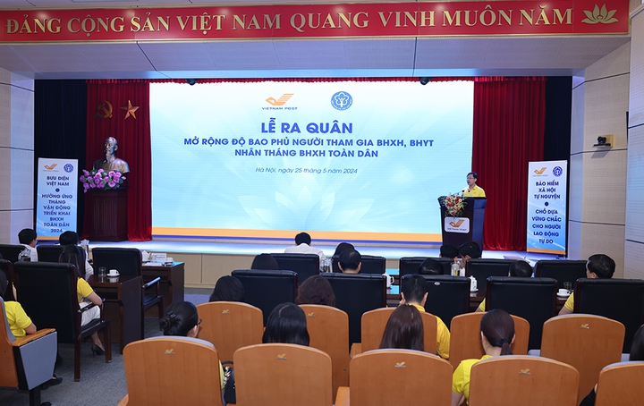 Bưu điện Việt Nam tổ chức Lễ ra quân phát triển người tham gia Bảo hiểm xã hội.- Ảnh 3.