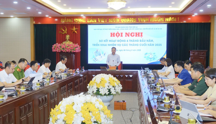 Ban Chỉ đạo UBND tỉnh về phát triển khoa học, công nghệ, đổi mới sáng tạo, chuyển đổi số và Đề án 06 tổ chức Hội nghị sơ kết 6 tháng đầu năm, triển khai nhiệm vụ 6 tháng cuối năm 2025 - Ảnh 1.