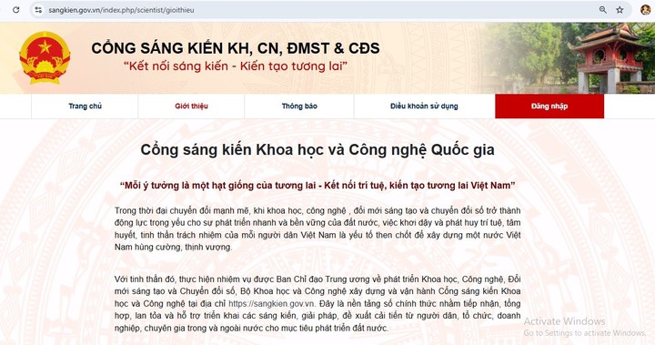 Cổng Sáng kiến: Bảo đảm sở hữu trí tuệ, an toàn dữ liệu và theo dõi tiến độ trực tuyến- Ảnh 1. Cổng Sáng kiến: Bảo đảm sở hữu trí tuệ, an toàn dữ liệu và theo dõi tiến độ trực tuyến- Ảnh 1.