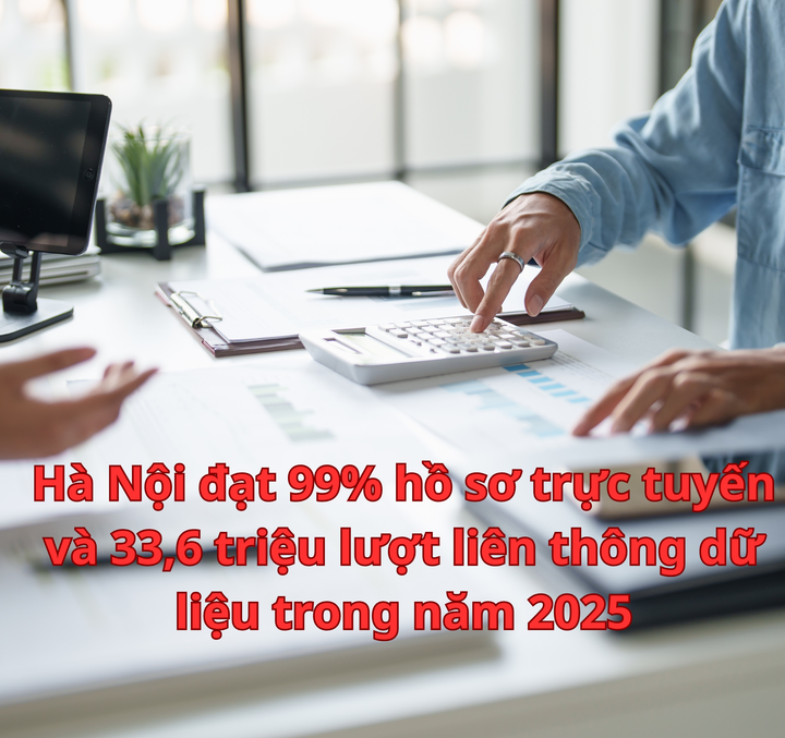 Hà Nội đạt 99% hồ sơ trực tuyến và 33,6 triệu lượt liên thông dữ liệu trong năm 2025 - Ảnh 1.