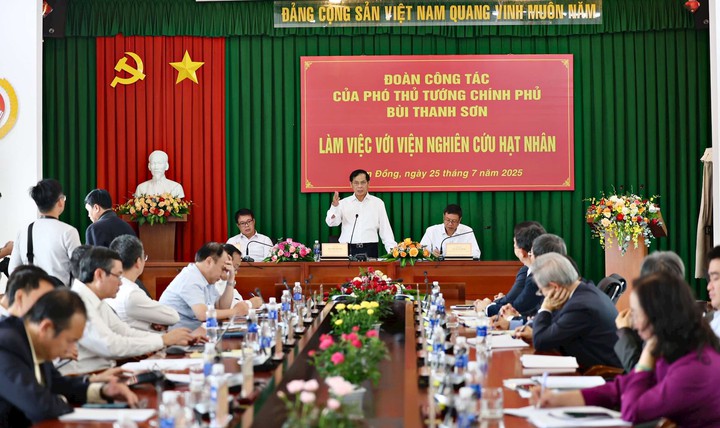 Phó Thủ tướng Bùi Thanh Sơn làm việc với lãnh đạo Viện Nghiên cứu hạt nhân - Ảnh 1.