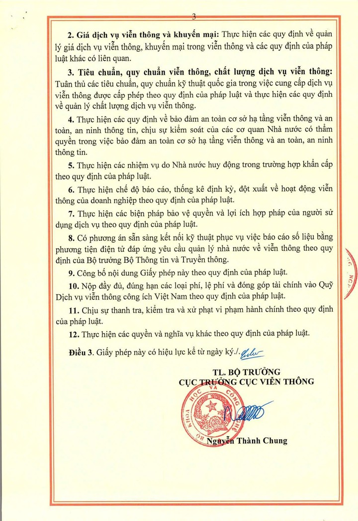 Giấy phép cung cấp dịch vụ viễn thông không có hạ tầng mạng cho Công ty Cổ phần Vinnet - Ảnh 4.