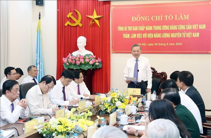 Kết luận của Tổng Bí thư Tô Lâm tại buổi làm việc với Viện Năng lượng nguyên tử Việt Nam - Ảnh 1.