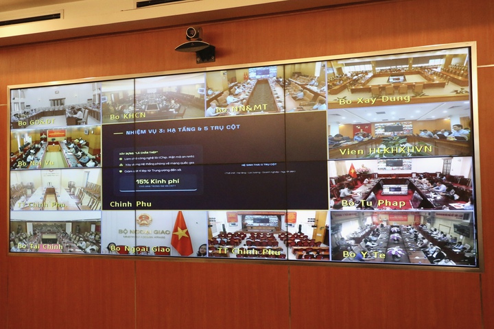 Kết nối trực tuyến tại điểm cầu Bộ KH&amp;CN.