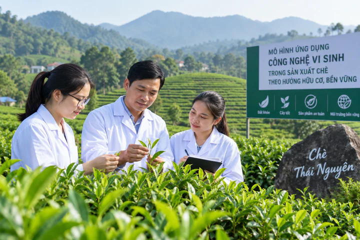 Ứng dụng c&ocirc;ng nghệ vi sinh n&acirc;ng cao gi&aacute; trị c&acirc;y ch&egrave; Th&aacute;i Nguy&ecirc;n- Ảnh 1.