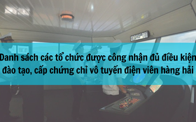 Danh sách các tổ chức được công nhận đủ điều kiện đào tạo, cấp chứng chỉ vô tuyến điện viên hàng hải