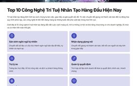 Top 10 công nghệ trí tuệ nhân tạo dẫn dắt kỷ nguyên số