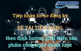 Thông báo kế hoạch tài trợ đề tài tiềm năng (theo định hướng phát triển sản phẩm công nghệ chiến lược)