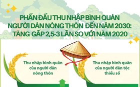 Phấn đấu thu nhập bình quân người dân nông thôn đến năm 2030: Tăng gấp 2,5-3 lần so với năm 2020