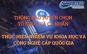 Thông báo tuyển chọn tổ chức và cá nhân thực hiện nhiệm vụ khoa học và công nghệ cấp quốc gia 
