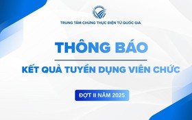 Trung tâm Chứng thực điện tử quốc gia thông báo kết quả tuyển dụng viên chức đợt II năm 2025