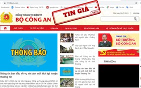 Lập website giả mạo Cổng thông tin điện tử Bộ công an để lừa đảo