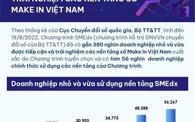 INFOGRAPHIC: Gần 380 nghìn doanh nghiệp nhỏ và vừa tiếp cận, trải nghiệm các nền tảng số Make in Việt Nam
