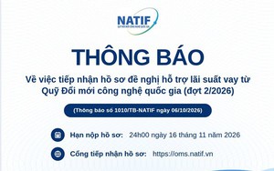 NATIF tiếp nhận hồ sơ đề nghị hỗ trợ lãi suất vay đợt 2/2026