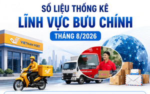 Số liệu tăng trưởng lĩnh vực Bưu chính - tháng 8/2026