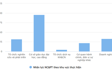 Nhân lực Nghiên cứu và Phát triển theo khu vực thực hiện